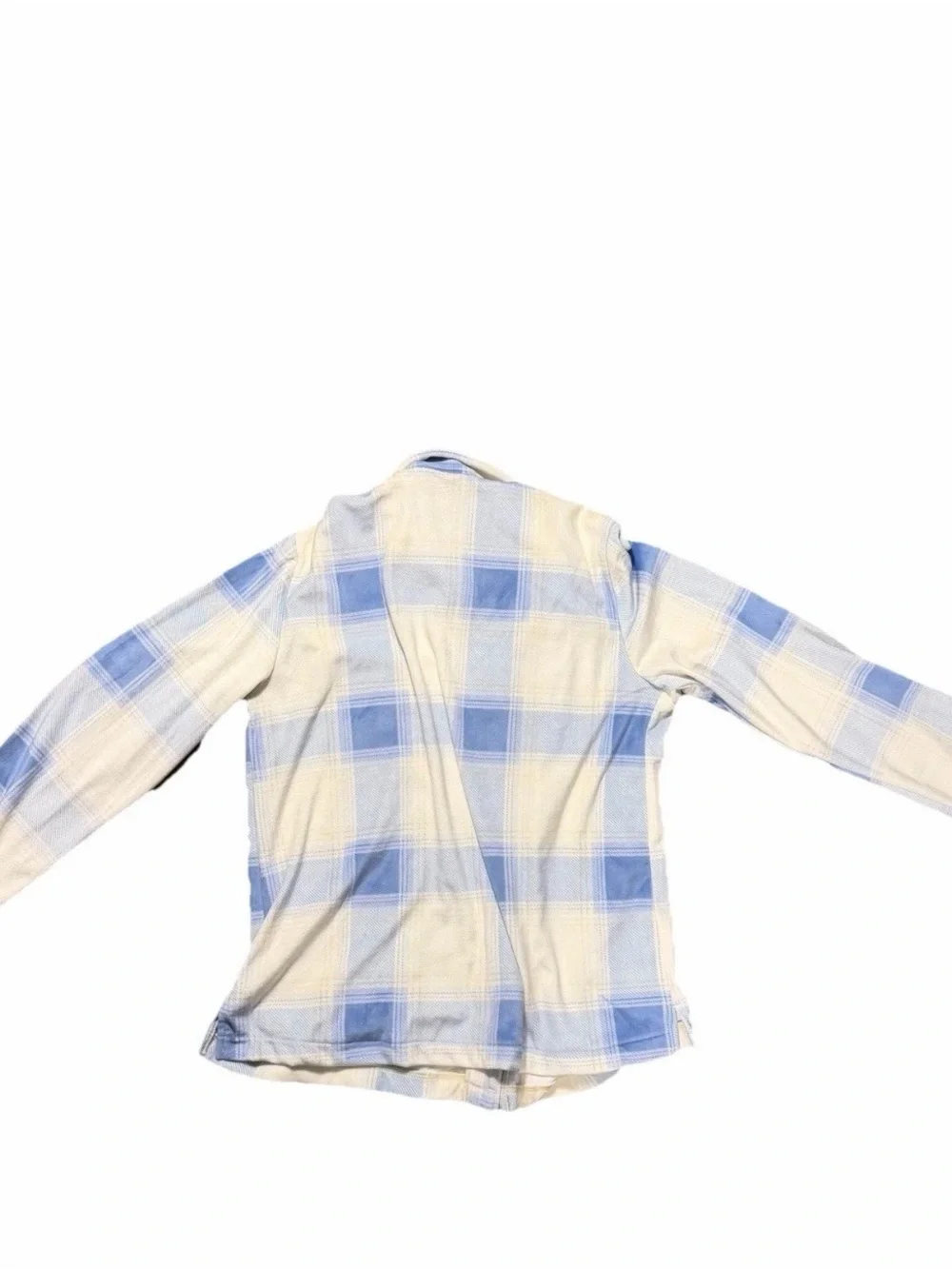 Soma Blue White Plaid Button Up Sleep Shirt Flannel Soft Cozy Loungewear Travel